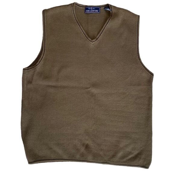 Vintage Men's Winter Vest - John AshFord - Size M - Classic Brown Style - Picture 1 of 3